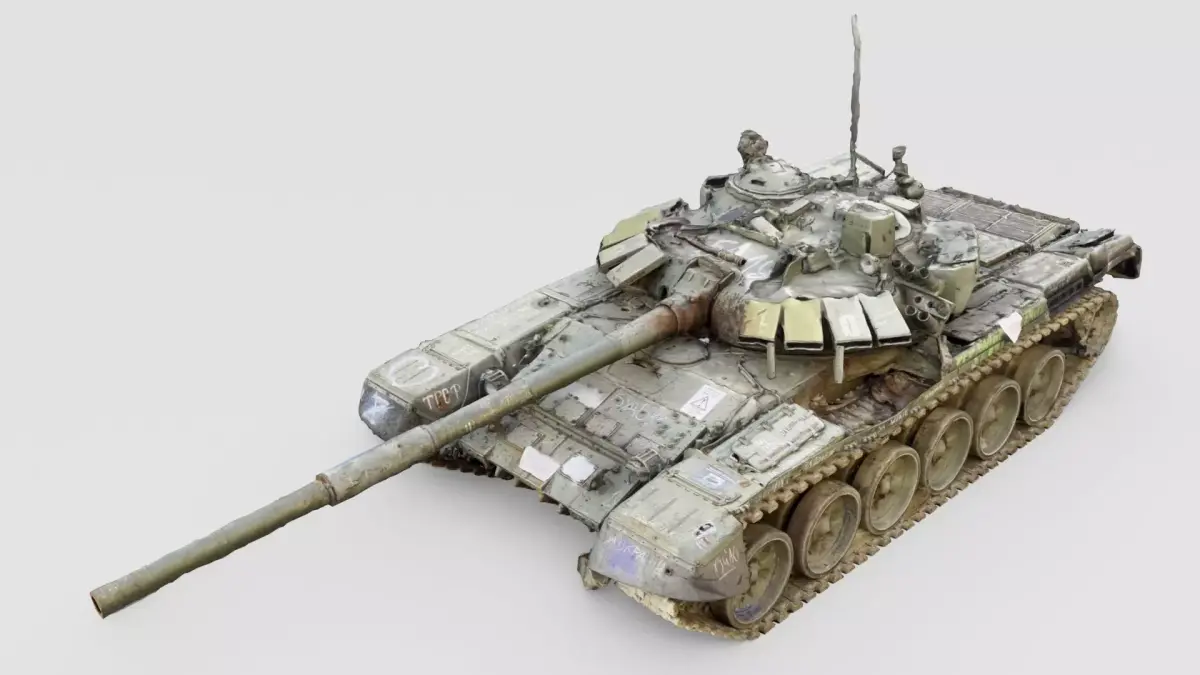 Russian T-90 tank destroyed by Ukrainian army  3D model purchase