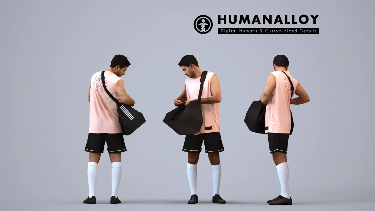 00535Levi004 - Adult Caucasian male exercising in summer 3D model