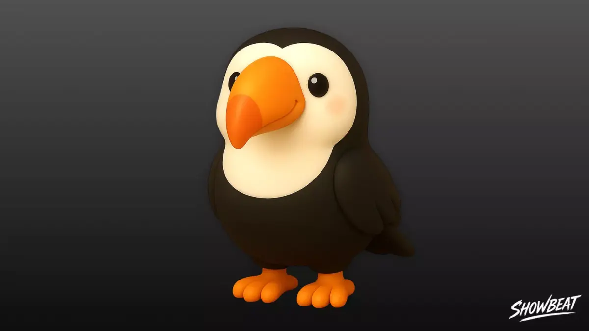 Cartoon Plush Toucan Low-poly 3D model
