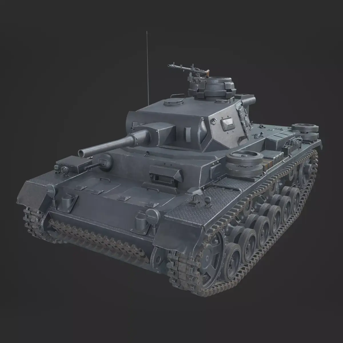 Panzer 3 Ausf J Low-poly 3D model