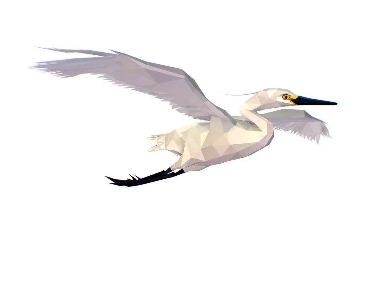 Animated Storck Low Poly Art Low-poly 3D model