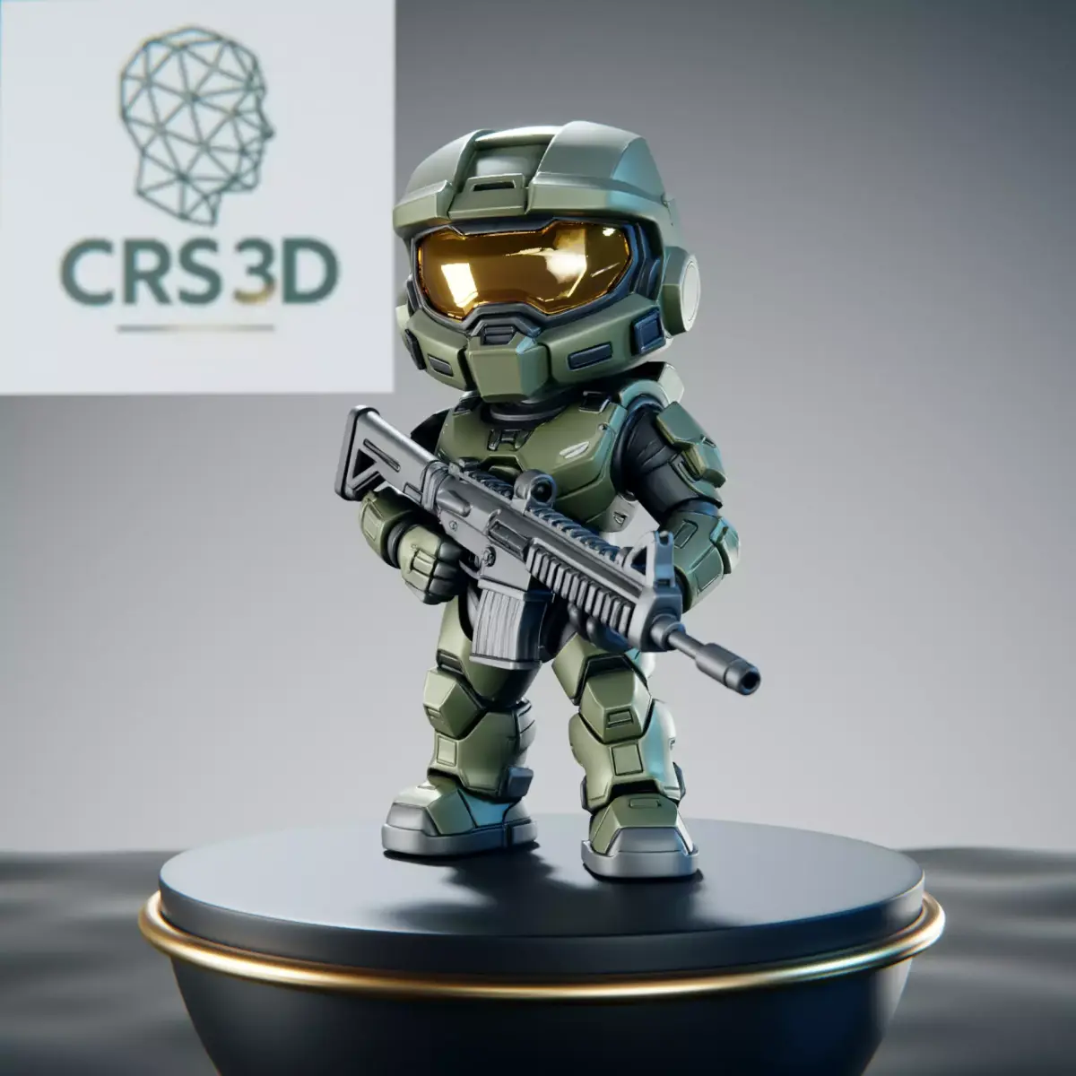 Classic Master Chief Chibi Statue - Spartan-117 Gaming Figure 3D print model