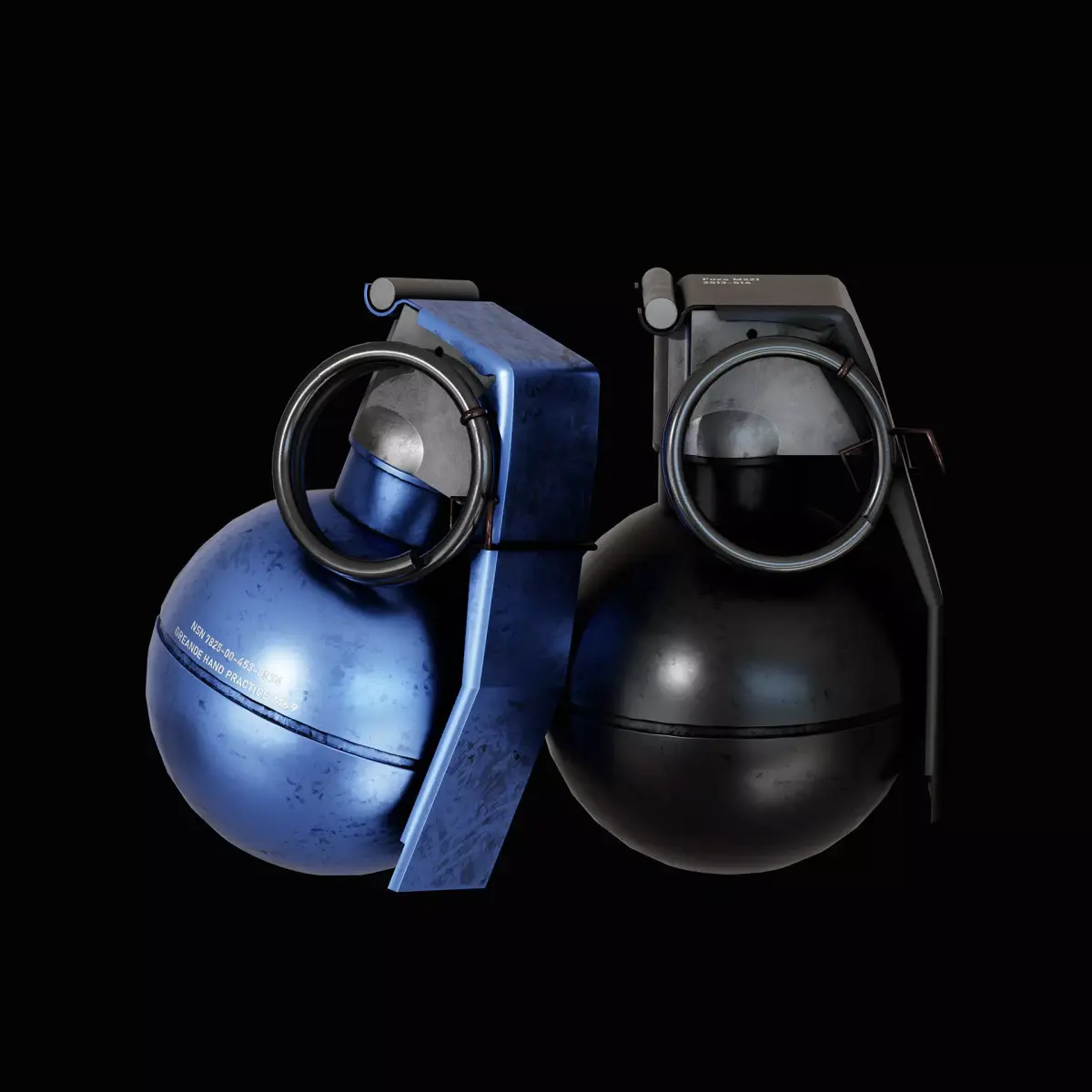 Grenade Low-poly 3D model 2