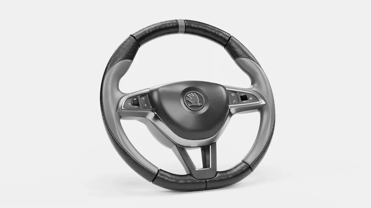 Black Cover Steering Wheel 3D model