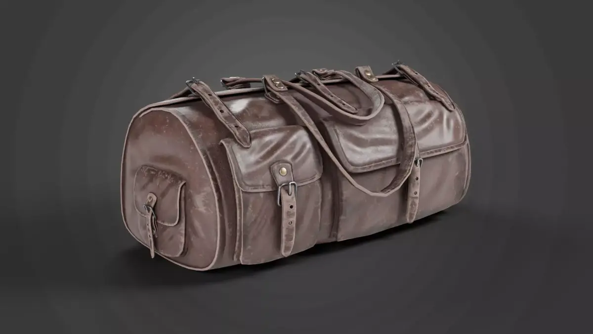 Leather Duffle Bag Low-poly 3D model