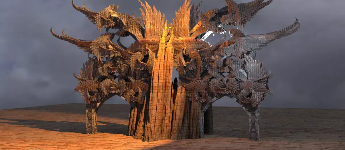 Elven temple Castle pyramid 2  3D model