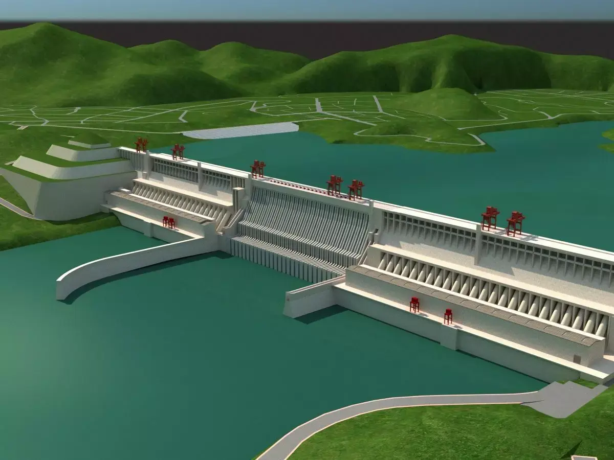 Three Gorges Hydroelectric Power Station 3D model