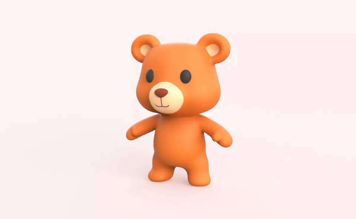 Little animal baby - Bear cute - Character001 Low-poly 3D model