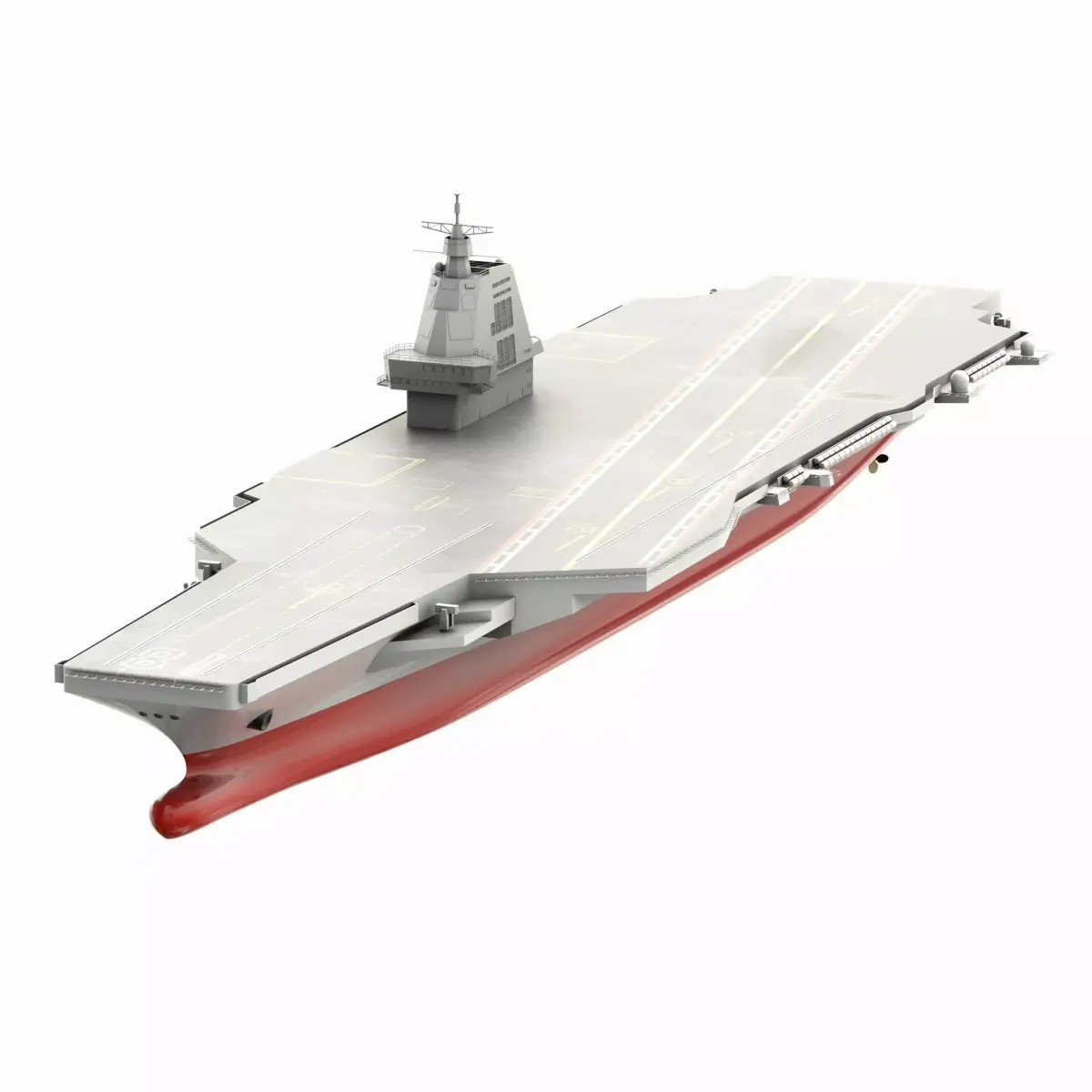Type 003 Fujian Aircraft Carrier Low-poly 3D model