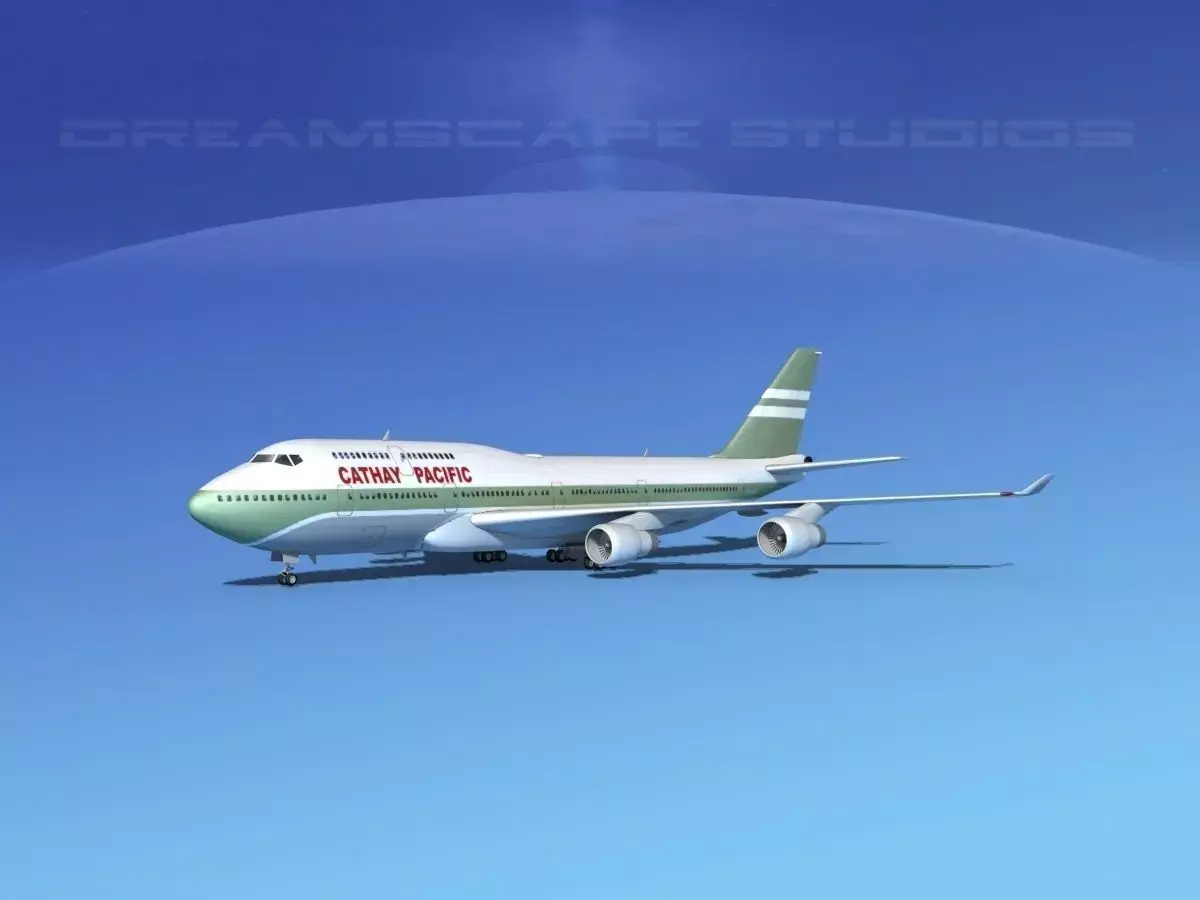 Boeing 747-400 Cathay Pacific 3D model