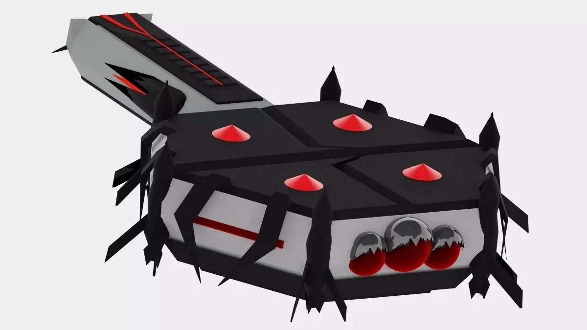 spaceship lowpoly with spacestation Low-poly 3D model