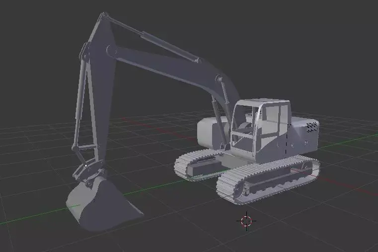 Excavator with tracks 3D model