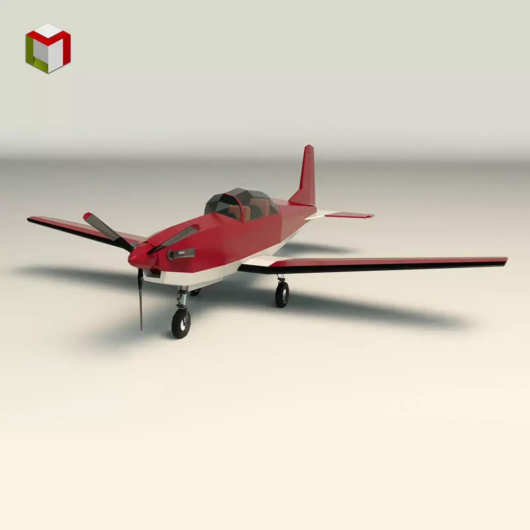 Low Poly Light Aircraft 03 Low-poly 3D model