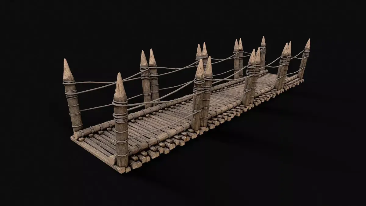 Modular Viking Bridge 1 Low-poly 3D model