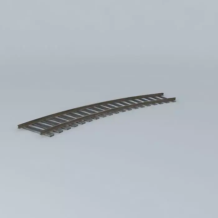Eco Rail Track Short Curve Old Wooden Split Sleepers Free 3D model