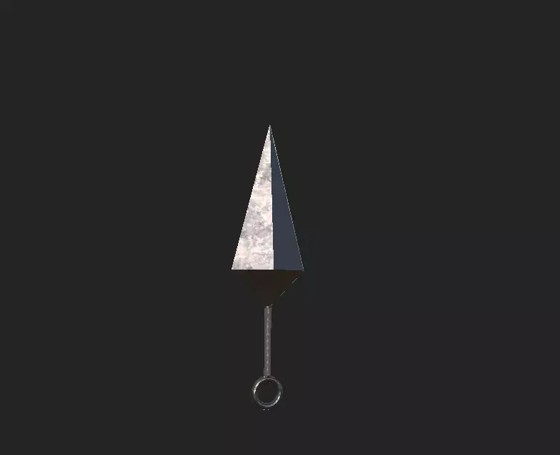 Low-Poly Kunai metal spearhead Free low-poly 3D model