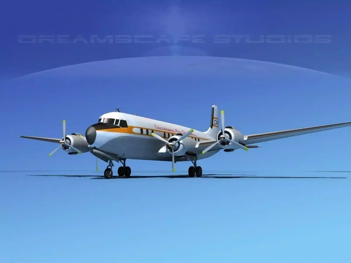 Douglas DC-7B Caribbean Air Charter 3D model