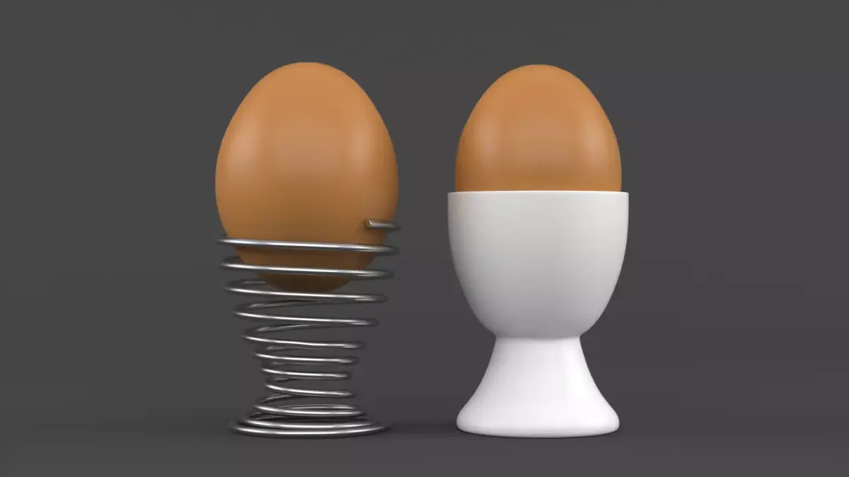 Egg Cup with Brown Egg 3D model