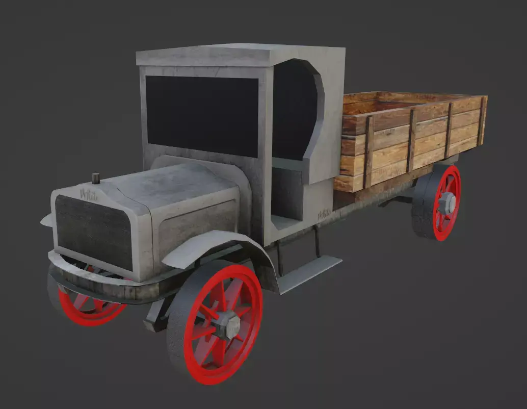 White Truck  Low-poly 3D model