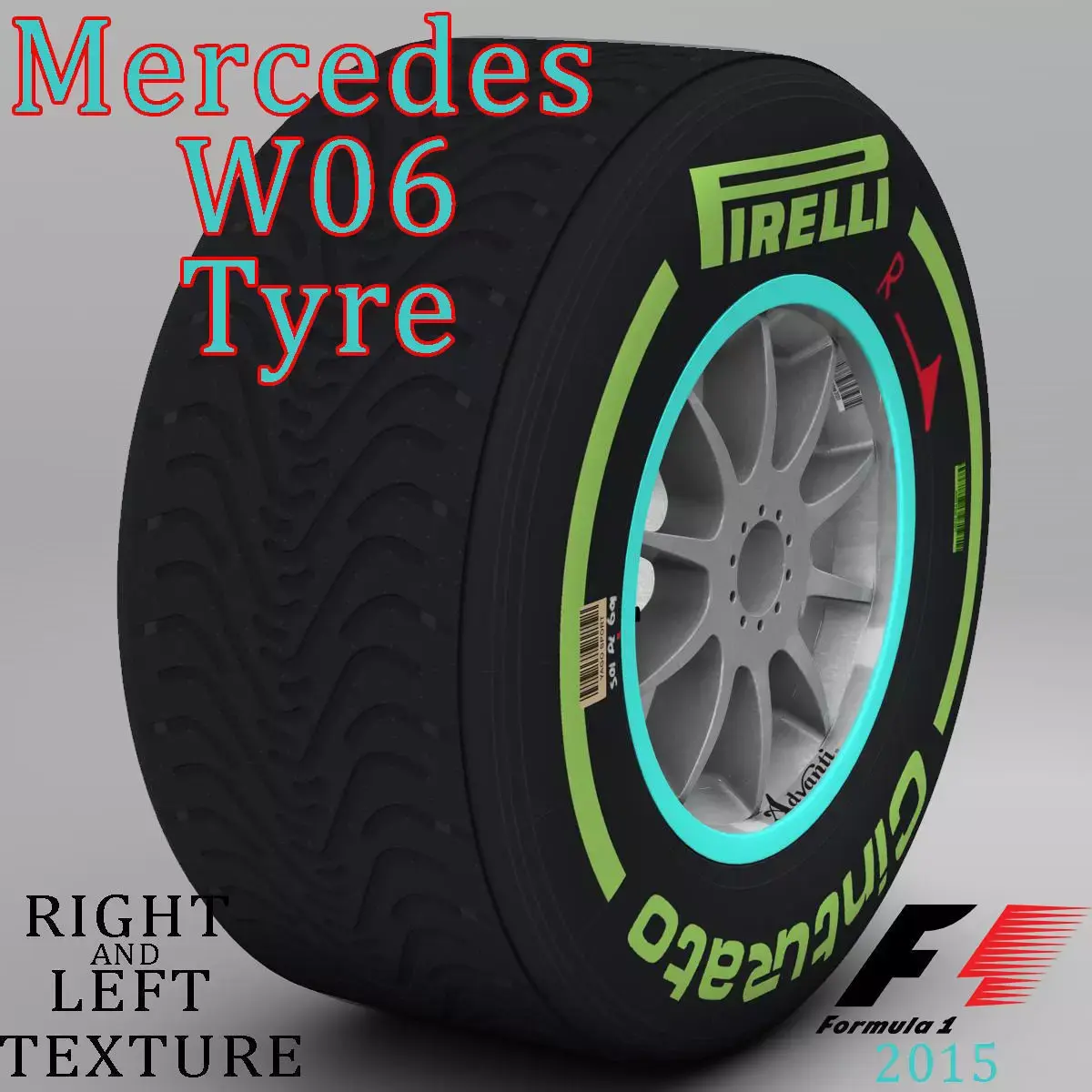 W06 Intermediate front tyre Low-poly 3D model