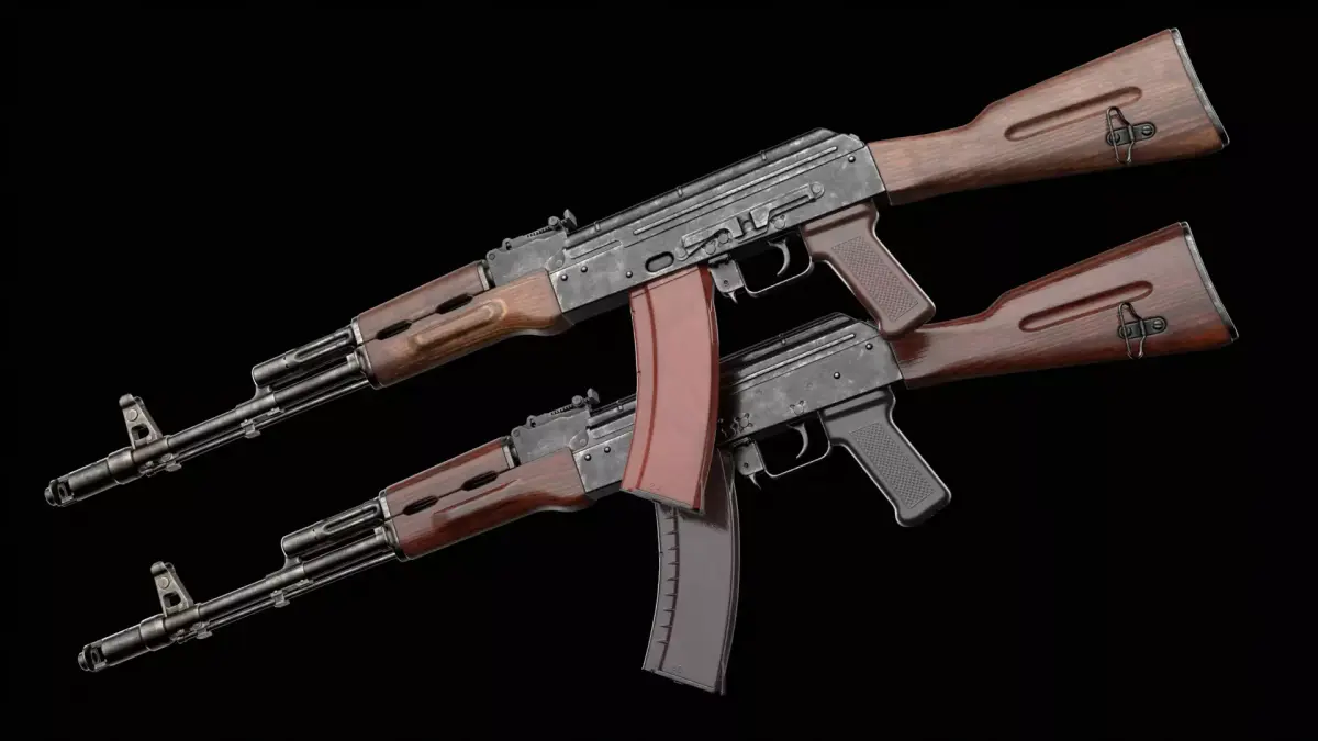 AK-74 AK-74N Kalashnikov Assault Rifle Game Ready Low-poly 3D model