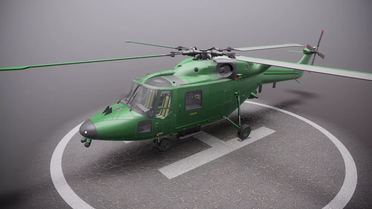 British helicopter Low-poly 3D model