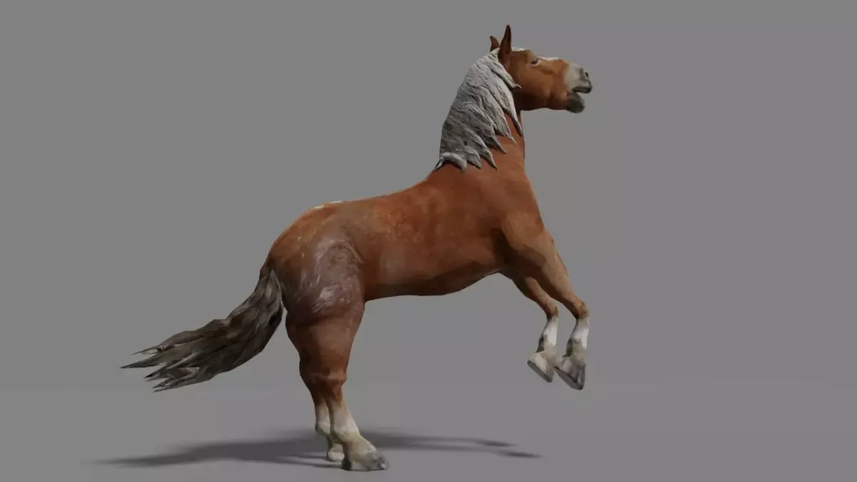 Wild Horse Rigged Low-poly 3D model