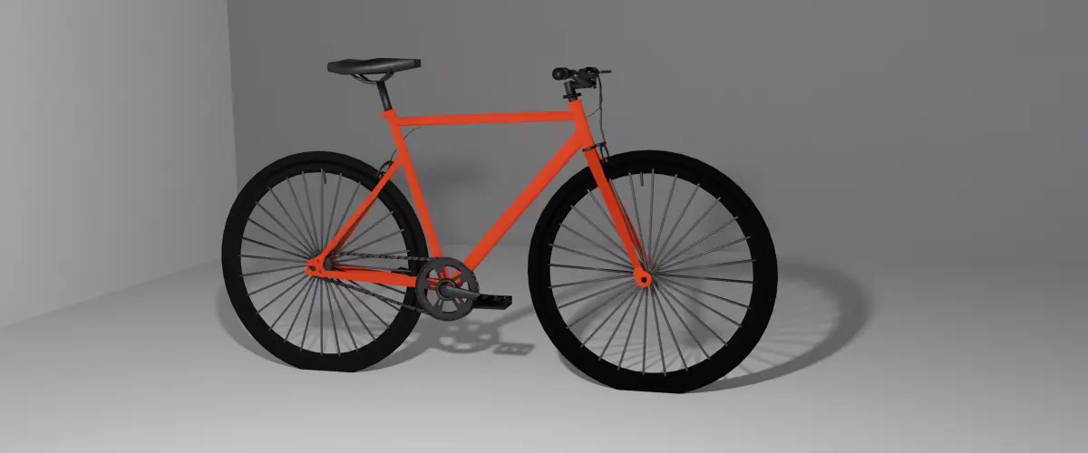 Cycle bicycle with orange frame Free 3D model