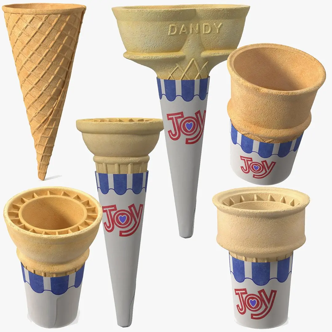 Types of Ice Cream Cones 3D model