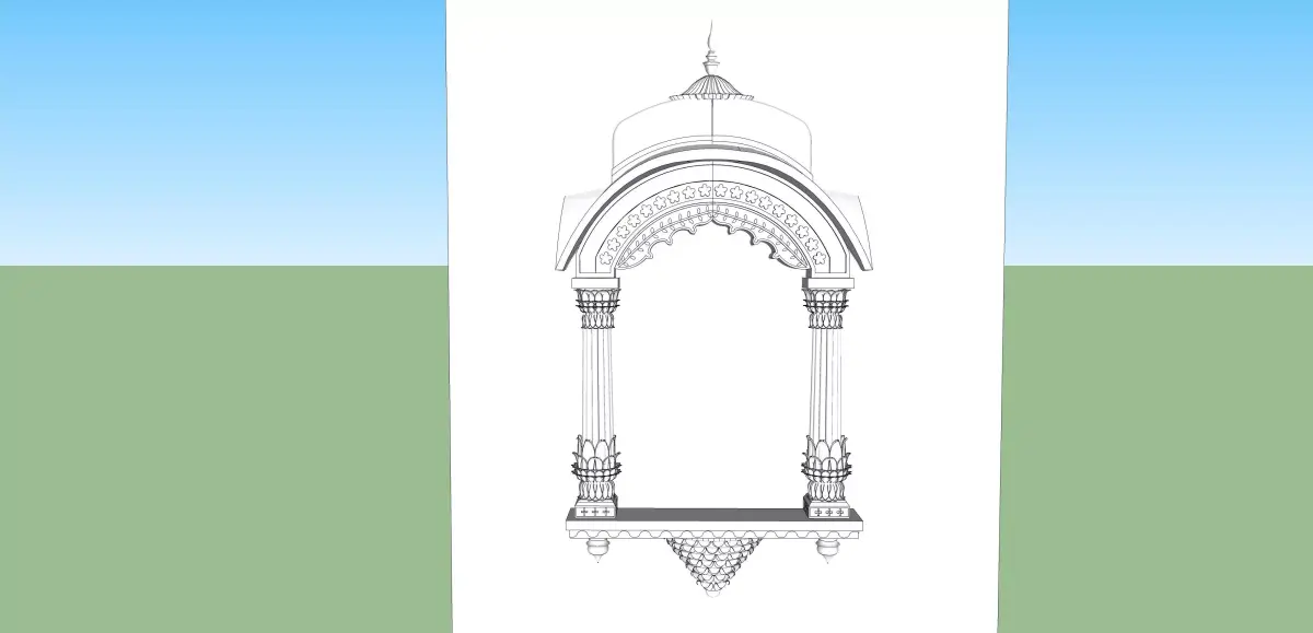 indian jodhpuri stone jharokha 3D model get