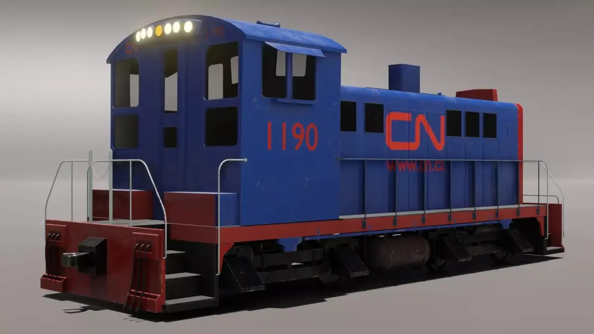 Diesel locomotive 3D model  Low-poly 3D model