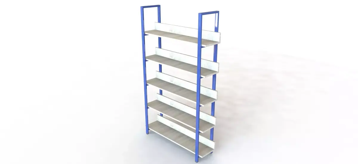 Modern Metal Shelving Unit 3D model