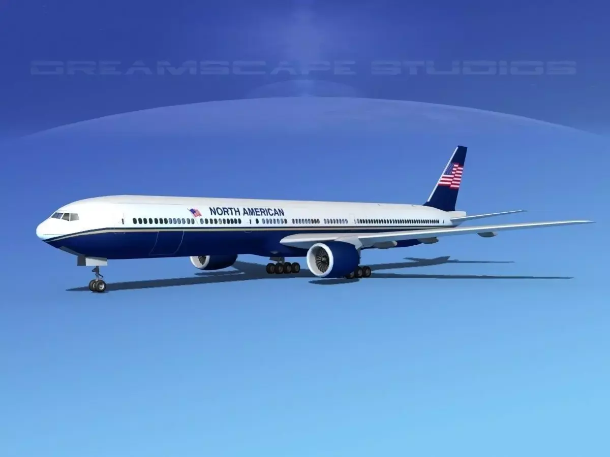 Boeing 777-300 MP North American 3D model