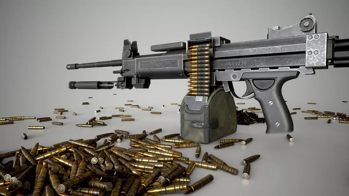 Negev Machine Gun Low-poly 3D model
