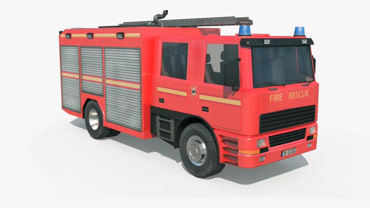 Fire Truck - Rescue Machine Low-poly 3D model