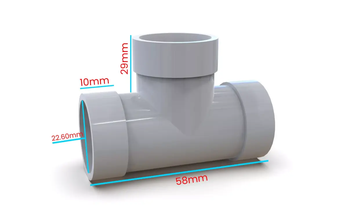 PVC T Joint pipe 3D print model