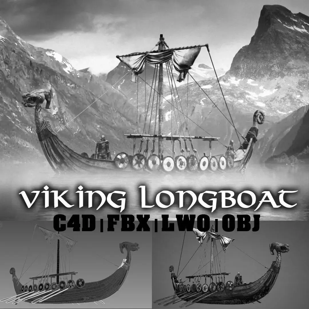 Viking Ship Light Version 3D model