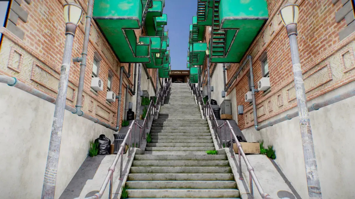 Joker Stairs Scenario Baked AR VR Ready Low-poly 3D model