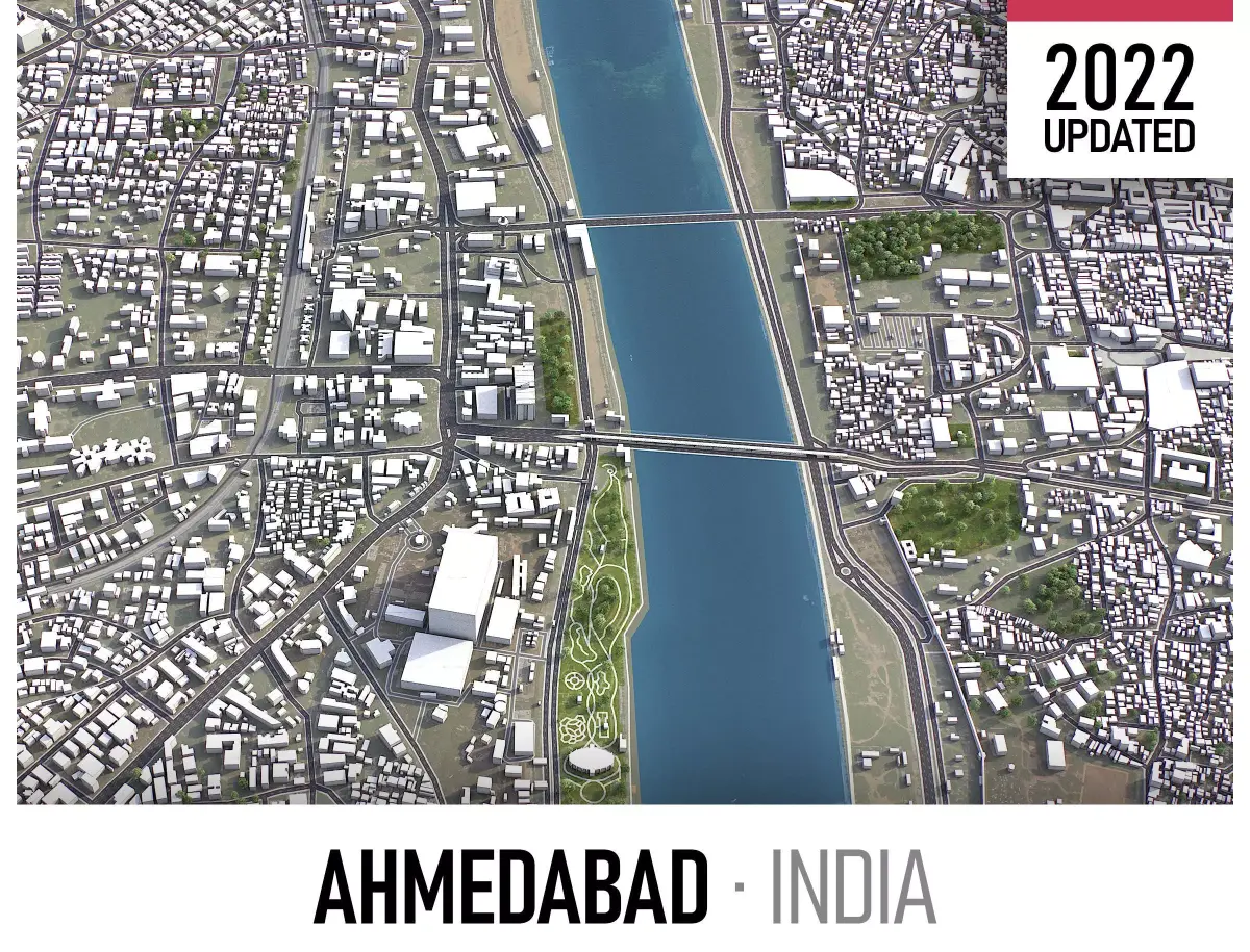 Ahmedabad Low-poly 3D model