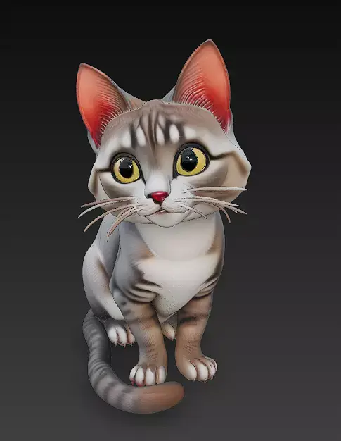 Cat Realistic 3D Model Basic - Low Poly Realistic Low-poly 3D model 11
