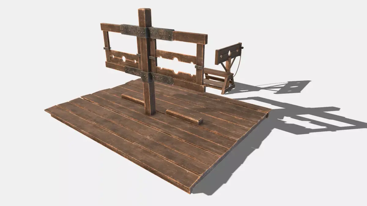 Medieval Stocks Low-poly 3D model purchase