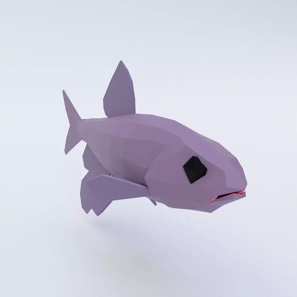 Zacco platypus fish low poly 3d model  Low-poly 3D model