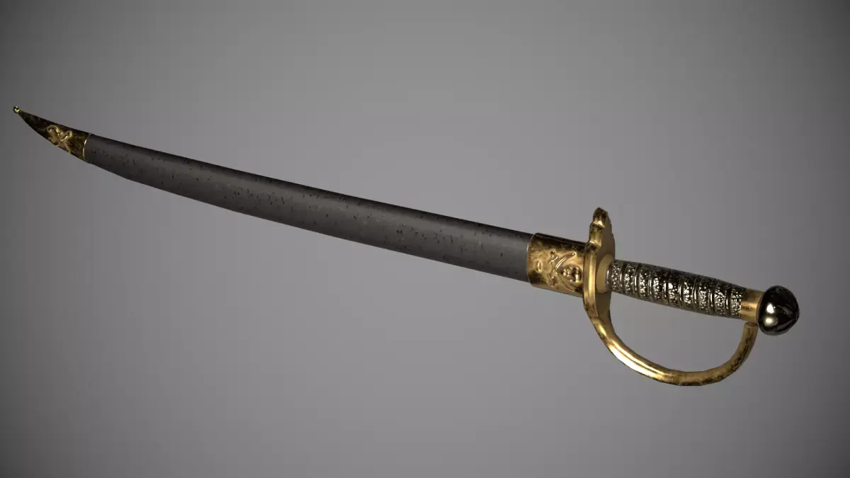 Pirates Sword Low-poly 3D model