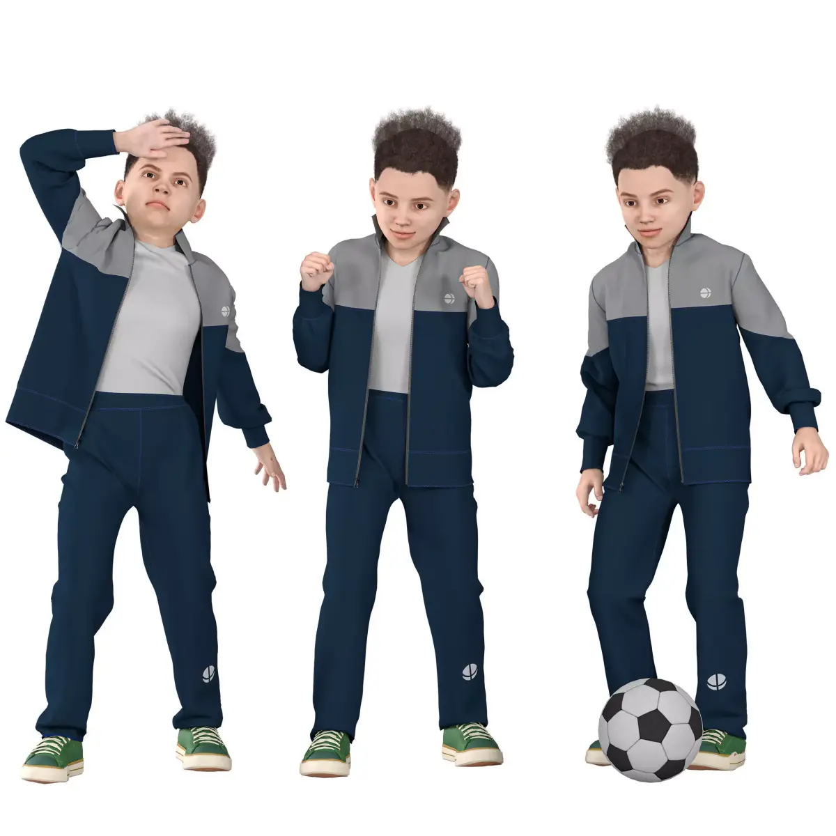 Kids Training Suit - Sportswear Outfit Low-poly 3D model