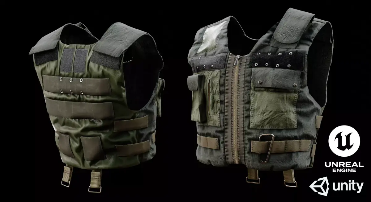 Tactical Body Armor Vest   Low Poly  game ready Low-poly 3D model