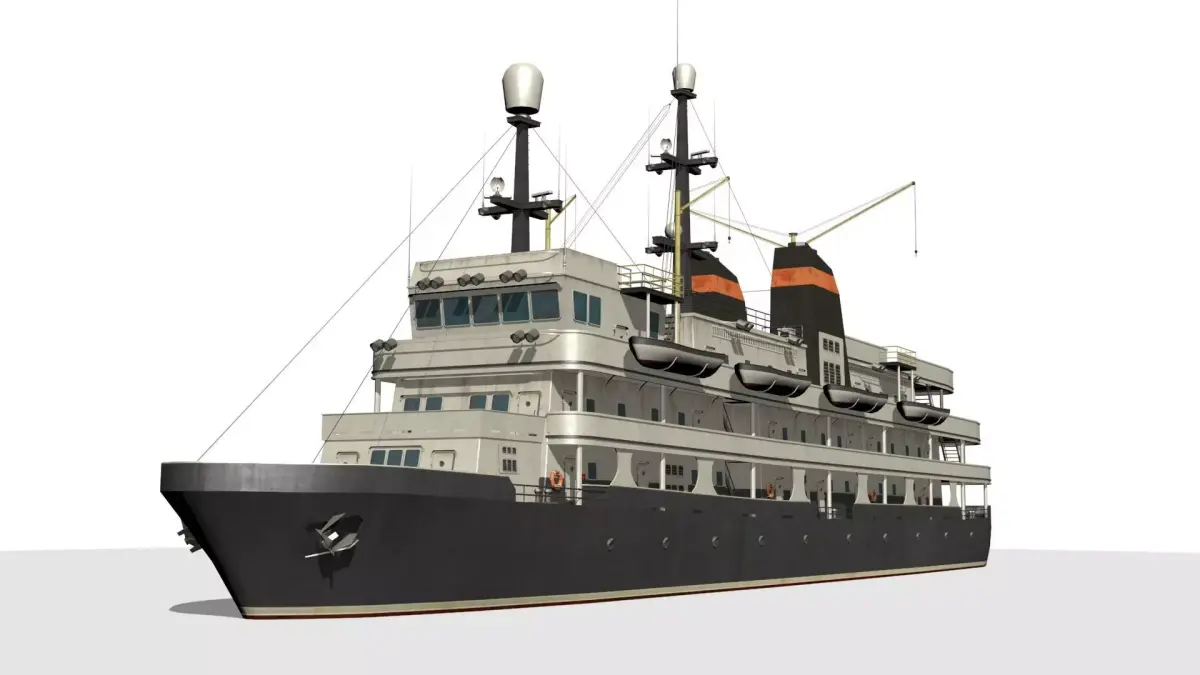 old steamboat Low-poly 3D model