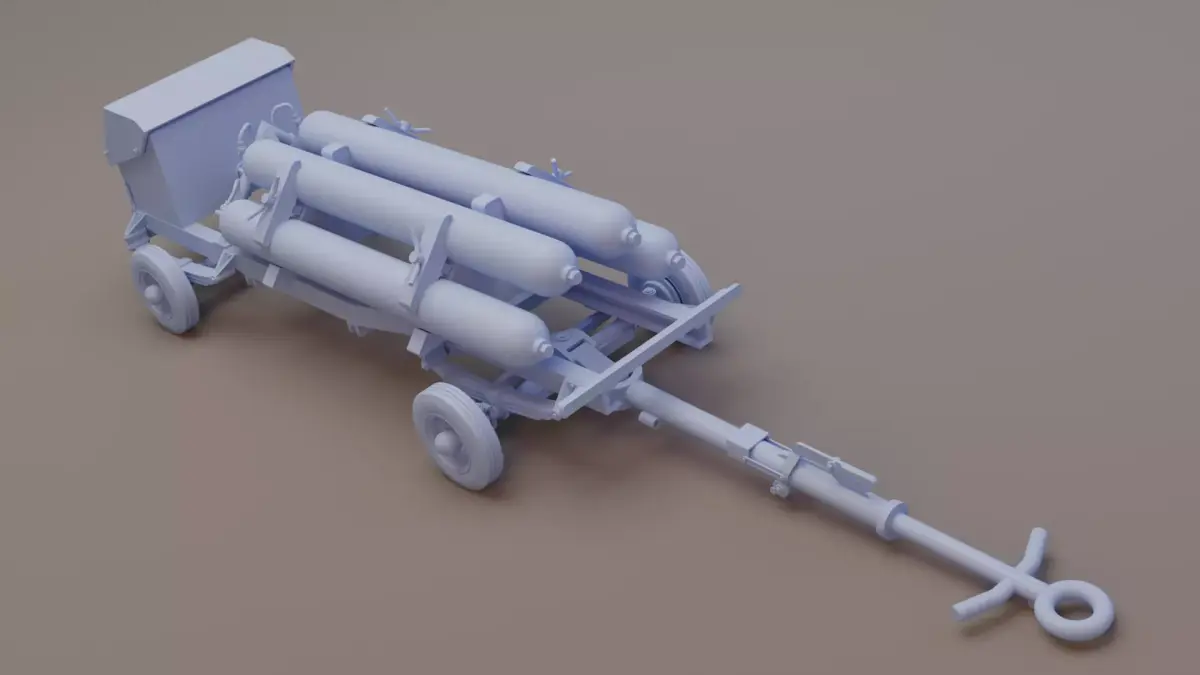 RAF Cold war Aircraft Nitrogen Trolley 3D print model