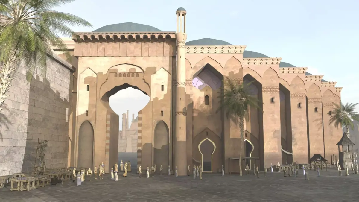 Medieval Middle Eastern Palace gate Low-poly 3D model