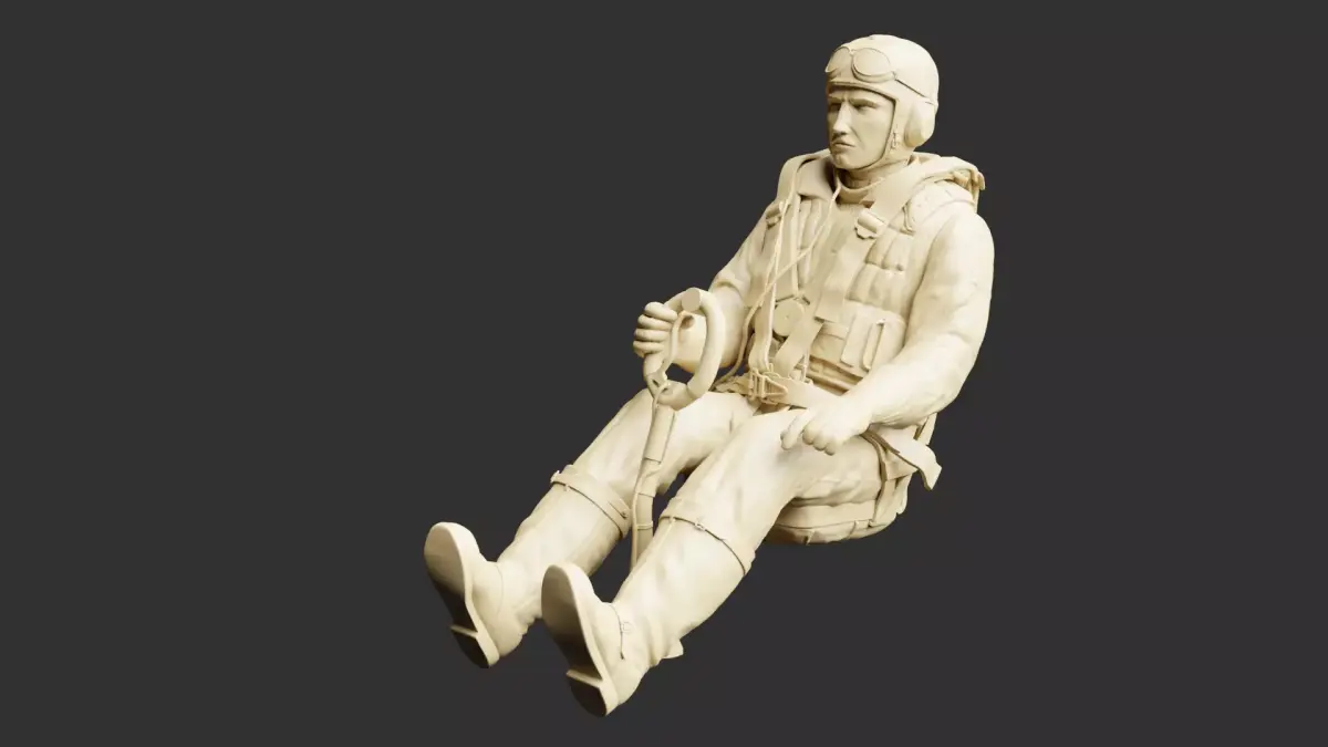 German WWII Stuka Pilot 3D print model