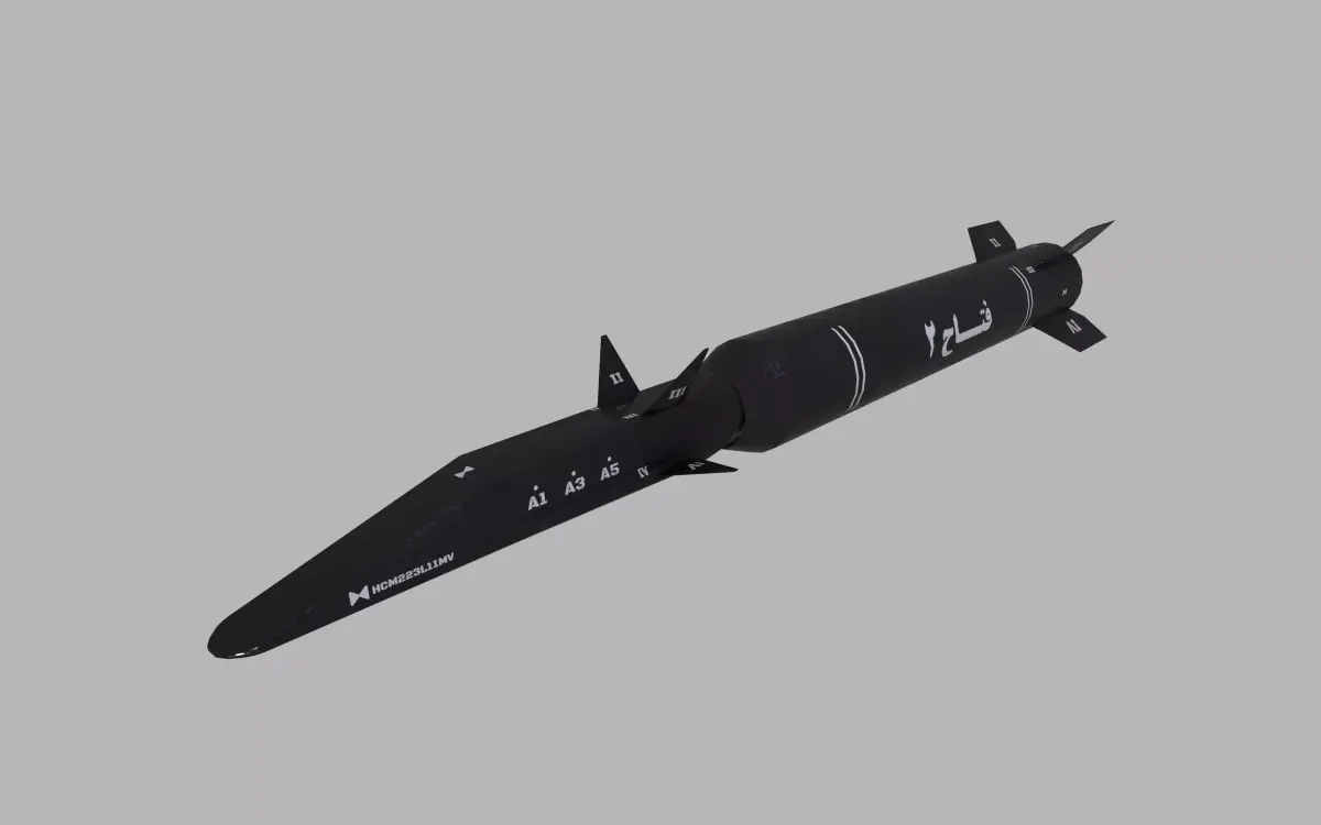 fattah 2 hypersonic missile lowpoly Low-poly 3D model